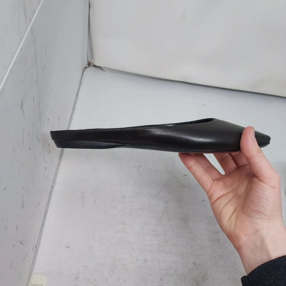 Saint Laurent YSL Black Womens Leather Lido Slip-on Shoe - Picture 7 of 11